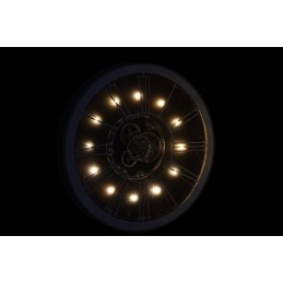 Mechanische runde Uhr mit LED´s weiß/schwarz/champagner (80x10x80cm)