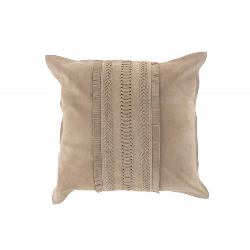 Kissen aus Leder beige (45x45cm)