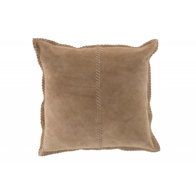 Schlichtes Kissen aus Leder beige/braun (45x45cm)