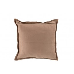 Schlichtes Kissen aus Leder beige/braun (45x45cm)