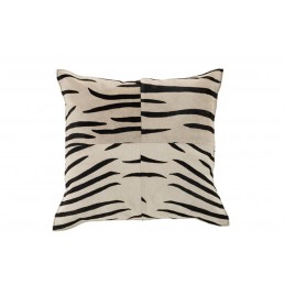 Kissen Zebra aus Leder schwarz/weiß (45x45cm)