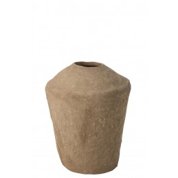 Nachhaltiger wunderschöner Topf Vase natur/beige/braun (50x50x45cm)