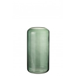 Schlichte hohe Zylinder Vase grün transparent S (16