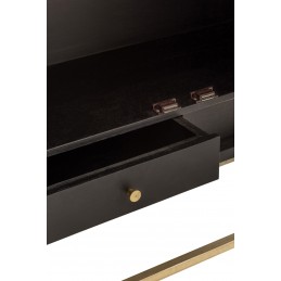 Modernes schickes Sideboard Kommode Barschrank schwarz/gold (140x45x107cm)