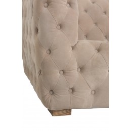 Schicke große Couch Sofa Dreisitzer aus Samt beige (235x90x70