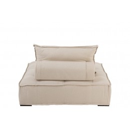 XL Sitzpuff Sofa aus Leinen beige (117x117x37cm)