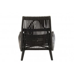 Rattan Relax Liegestuhl schwarz (60x90x85cm)