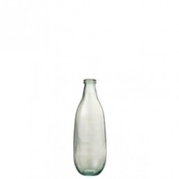 Vase Flaschenform oval Glas transparent