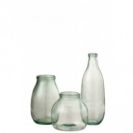 Vase Flaschenform oval Glas transparent