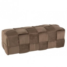 Hocker 3-Personen Textil/Holz Braun