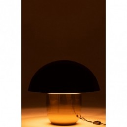 Lampe Pilz Metall Schwarz/Gold Large