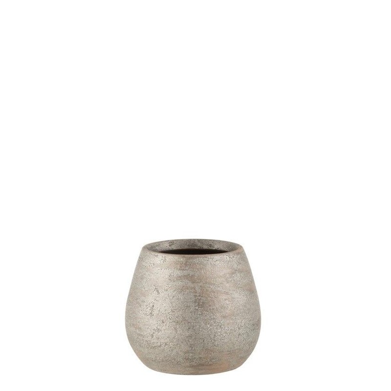 Übertopf Unregelmäßig Rau Keramik Silber Small