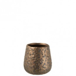 Übertopf Gefleckt Rund Keramik Kupfer Small