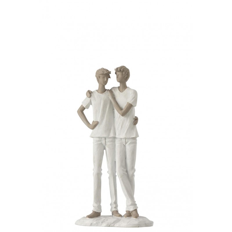 Moderne Dekofigur Paar Männerpaar Hochzeit Liebe weiß/grau (7