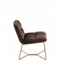 Lounge Stuhl Lisa Metall/Textil Dunkel Braun