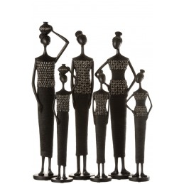Dekofiguren 3er Afrika Frauenset schwarz (10x10x59cm)