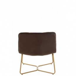 Lounge Stuhl Lisa Metall/Textil Dunkel Braun