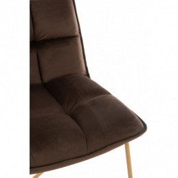 Lounge Stuhl Lisa Metall/Textil Dunkel Braun