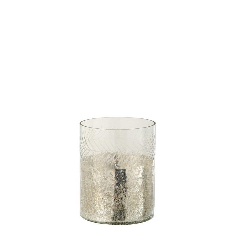 Windlicht Klassisch Crackle Glas Transparent/Silber Small
