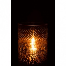 Windlicht Klassisch Crackle Glas Transparent/Silber Large