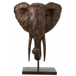 Dekofigur Afrika Elefant auf Standfuß braun (22x31x43cm)