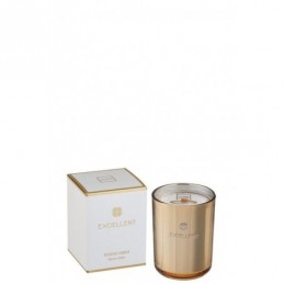 Duftkerze Excellent rundes hohes Design Golden Honey gold S 50 Stunden Brenndauer