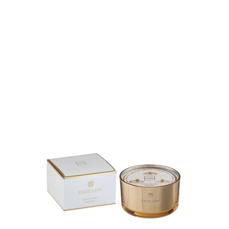 Duftkerze Excellent rundes breites Design Golden Honey gold L 50 Stunden Brenndauer
