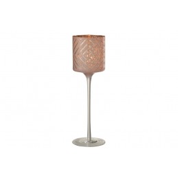 Wunderschöner moderner Teelichthalter in rose/gold L (9x9x30cm)