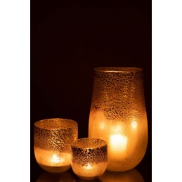 Milano aus + 3er grau/beige/rosa Kerzenhalter Vase Set Glas
