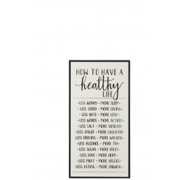 Wanddeko Plakat Healthy Life aus Holz schwarz/weiß (32
